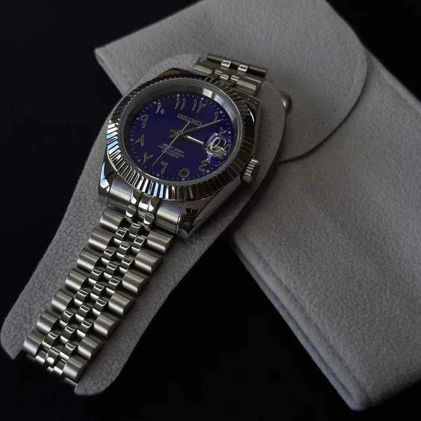 Seiko Mod Datejust Arabic Dial Azul