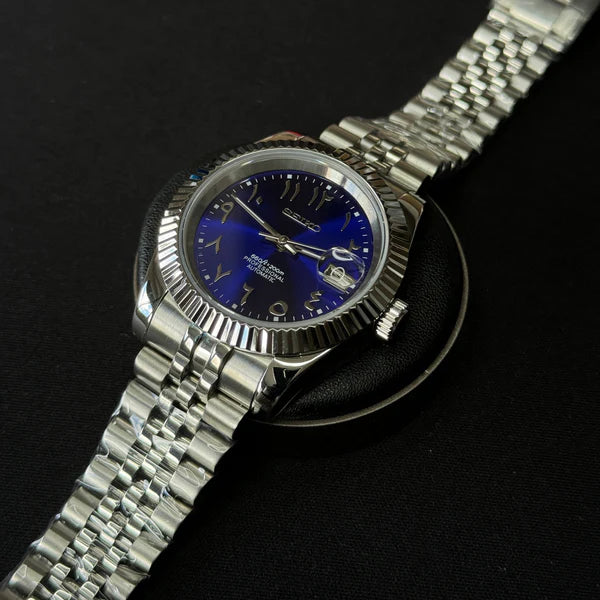 Seiko Mod Datejust Arabic Dial Azul
