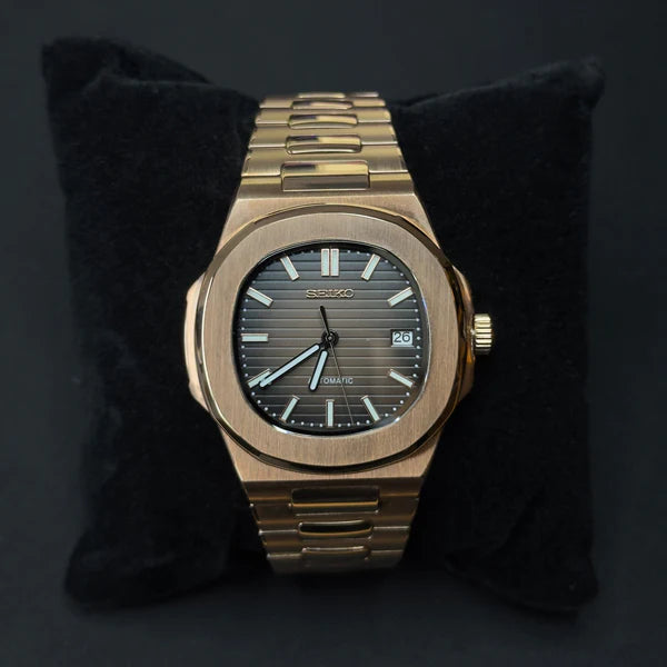 Seiko Mod Nautilus Oro Rosa Marrón