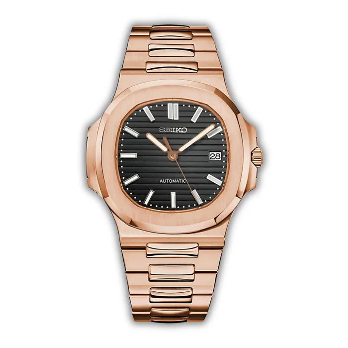 Seiko Mod Nautilus Oro Rosa Negro