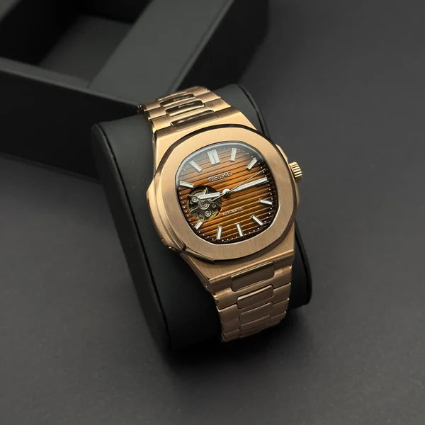 Seiko Mod Nautilus Skeleton Marrón
