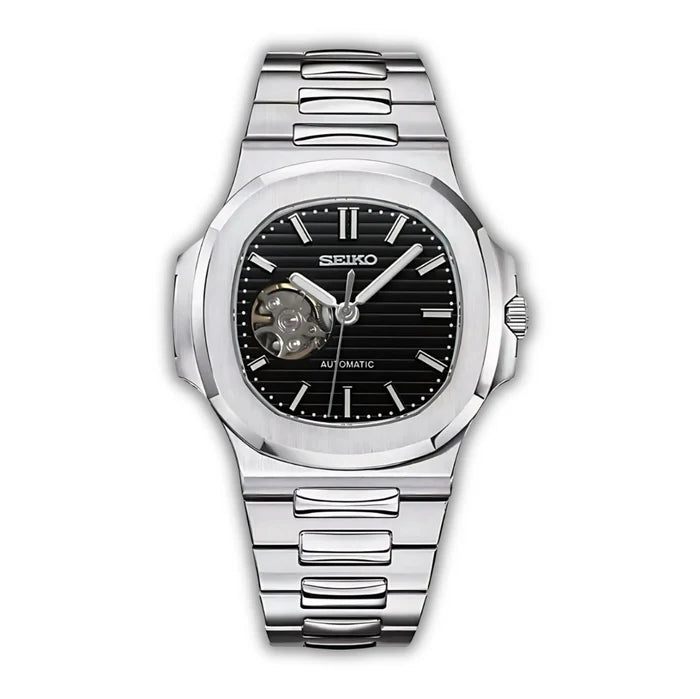 Seiko Mod Nautilus Skeleton Negro