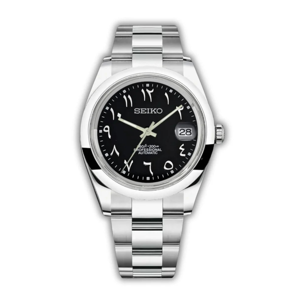 Seiko Datejust Arabic Dial Negro Liso