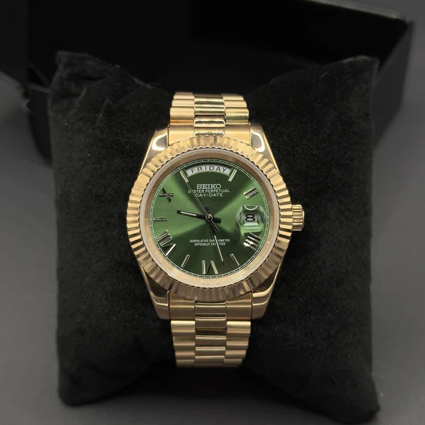 Seiko Daydate Oro Rosa Verde