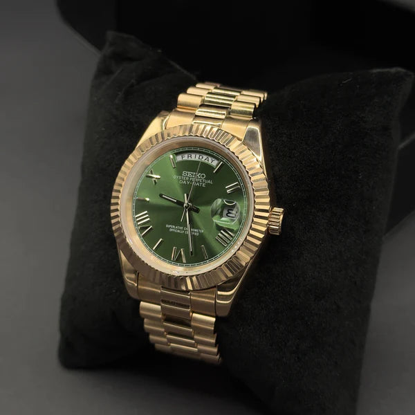 Seiko Daydate Oro Rosa Verde