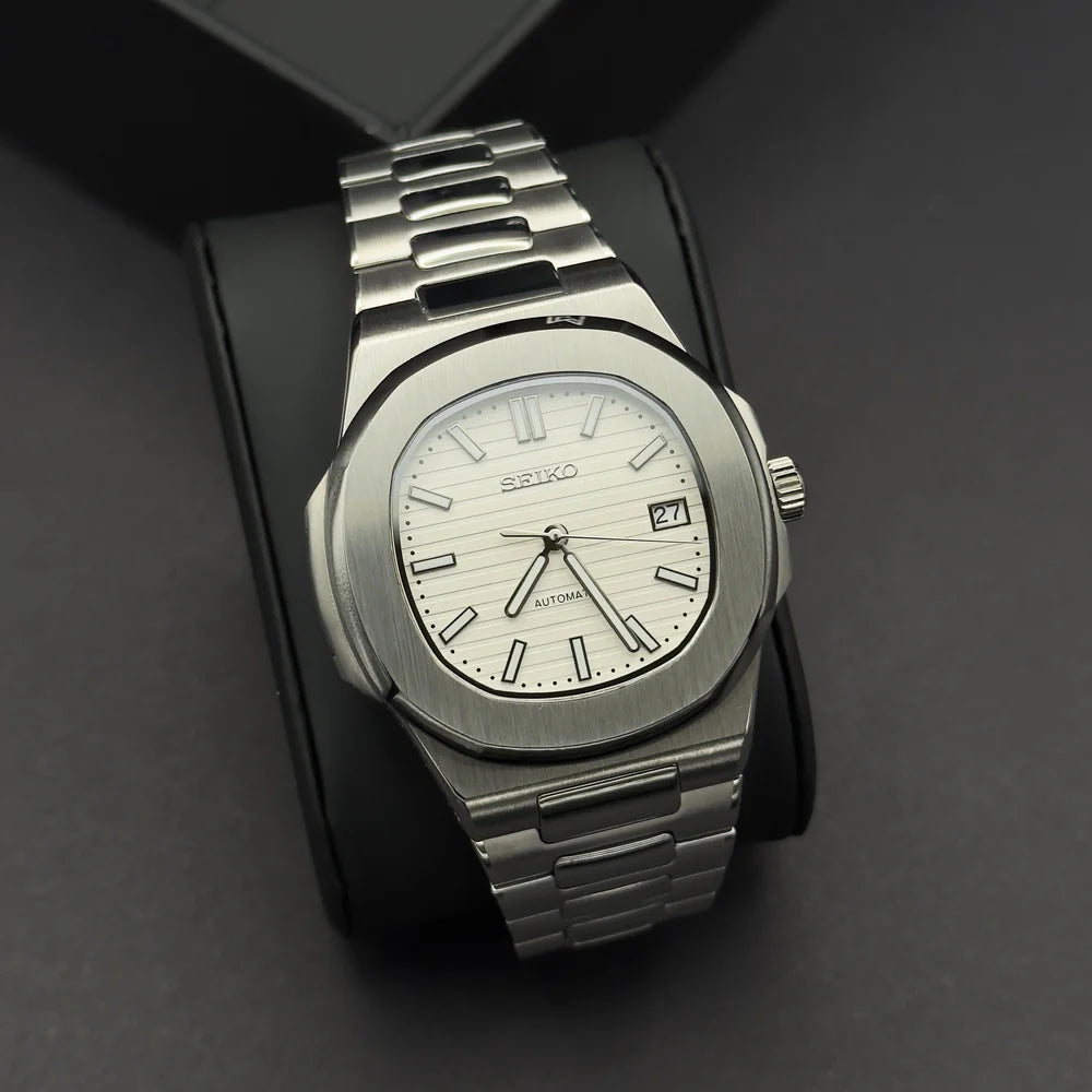 Seiko Mod Nautilus Blanco