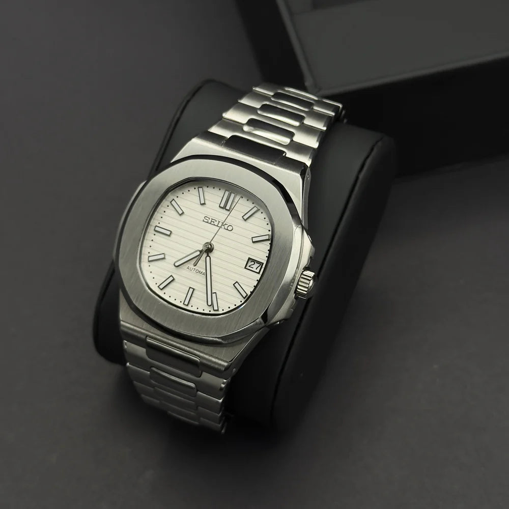 Seiko Mod Nautilus Blanco