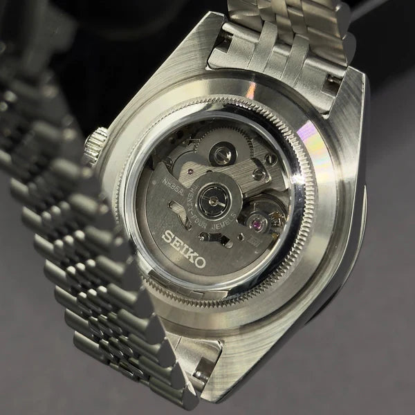 Seiko Mod Datejust Arabic Dial Aluminio Gris