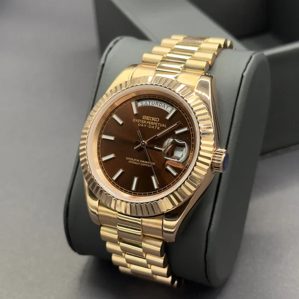 Seiko Daydate Chocolate Oro Rosa