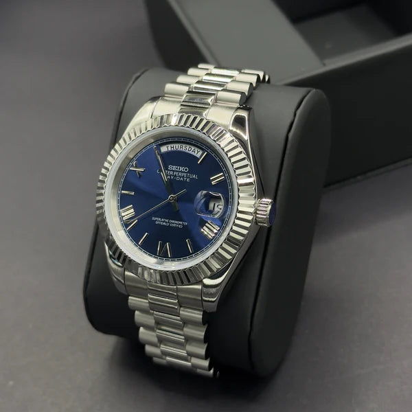 Seiko Daydate Roman Azul