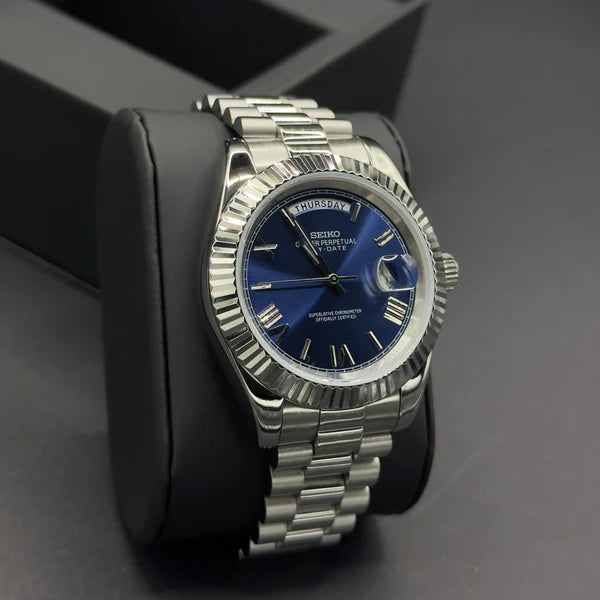 Seiko Daydate Roman Azul