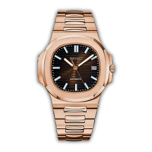 Seiko Mod Nautilus Oro Rosa Marrón