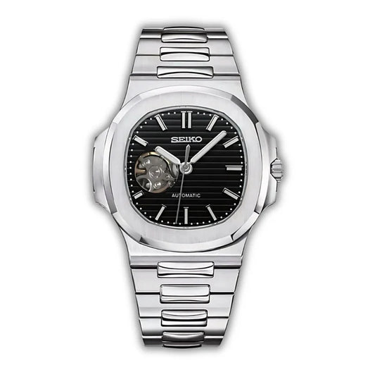 Seiko Mod Nautilus Skeleton Negro