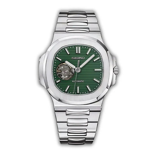 Seiko Mod Nautilus Skeleton Verde
