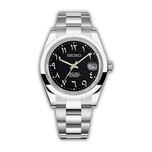 Seiko Datejust Arabic Dial Negro Liso