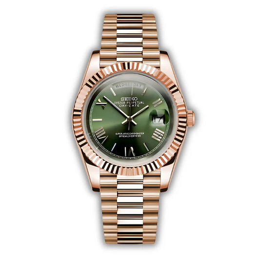 Seiko Daydate Oro Rosa Verde