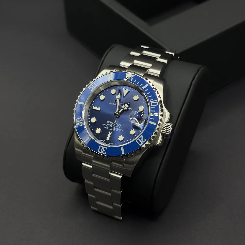 Seiko Mod Submariner Azul