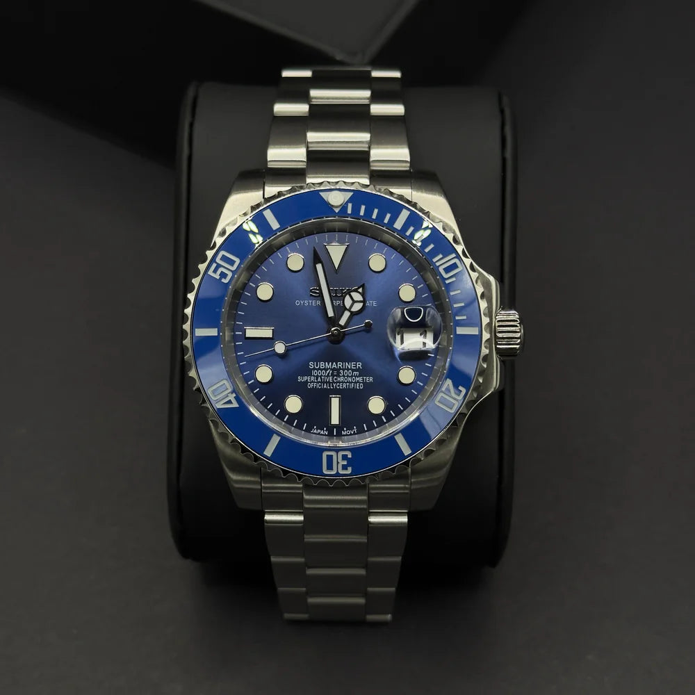Seiko Mod Submariner Azul