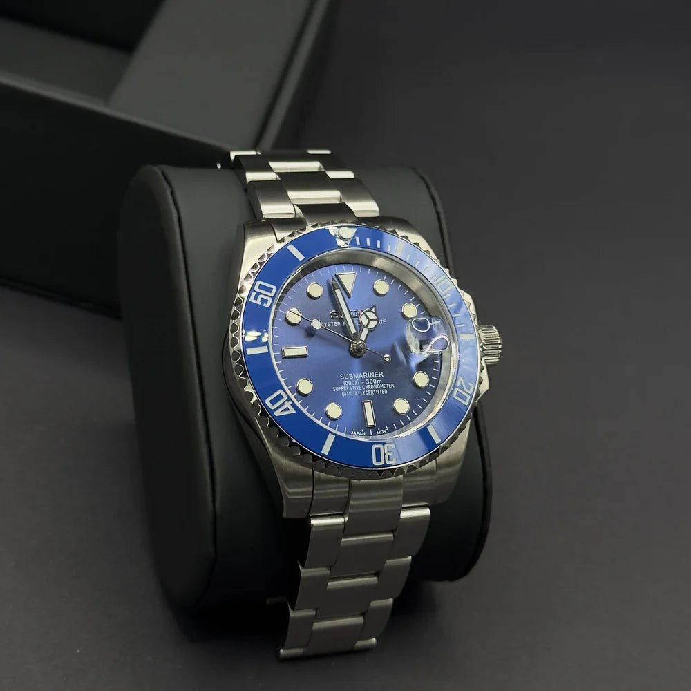 Seiko Mod Submariner Azul